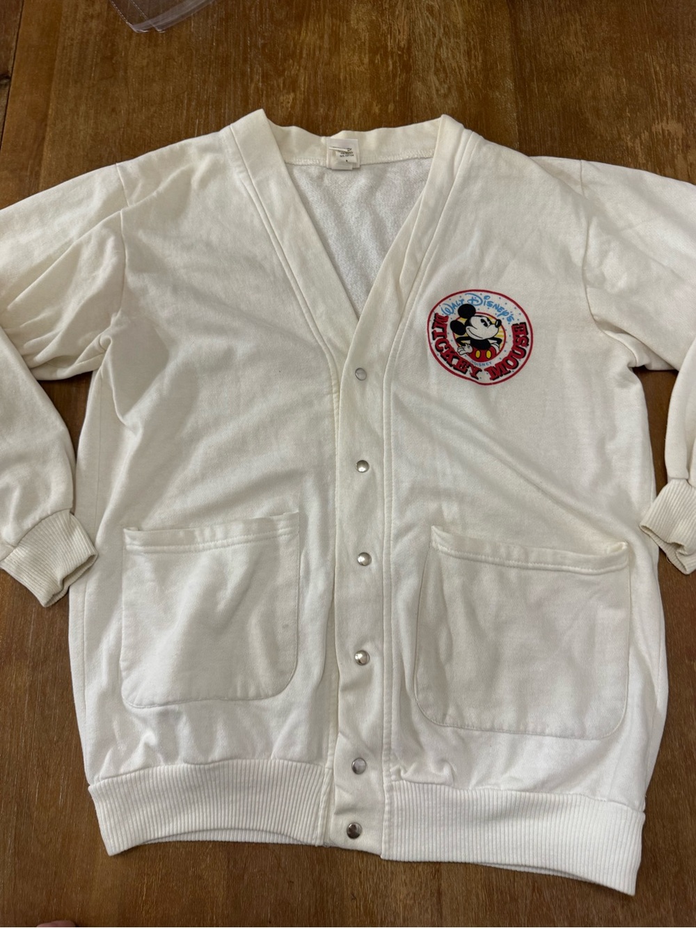 Disney White Mickey Mouse Snap-Front Cardigan Jacket